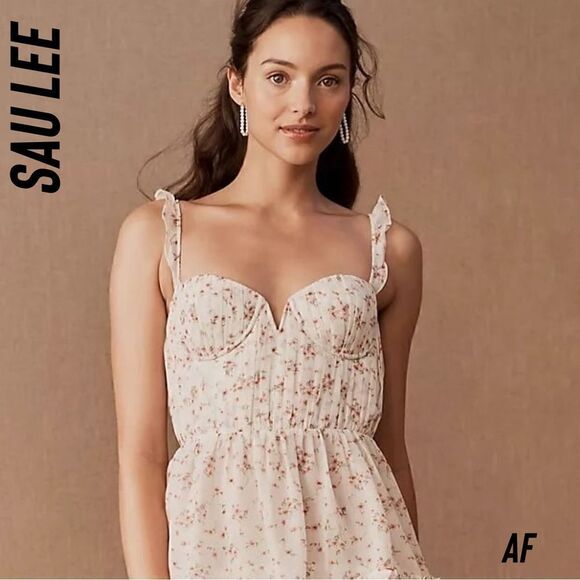 SAU LEE PEYTON DRESS NWT SIZE 10 IVORY COMBO - Picture 3 of 10